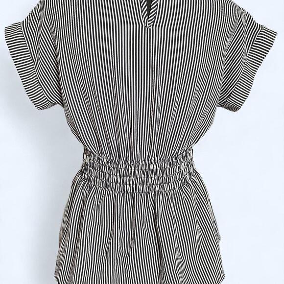 Monteau black and white striped babydolll top Size S - Picture 5 of 7